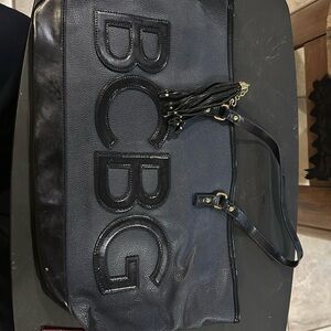 BCBG navy Tote bag with gold hardware